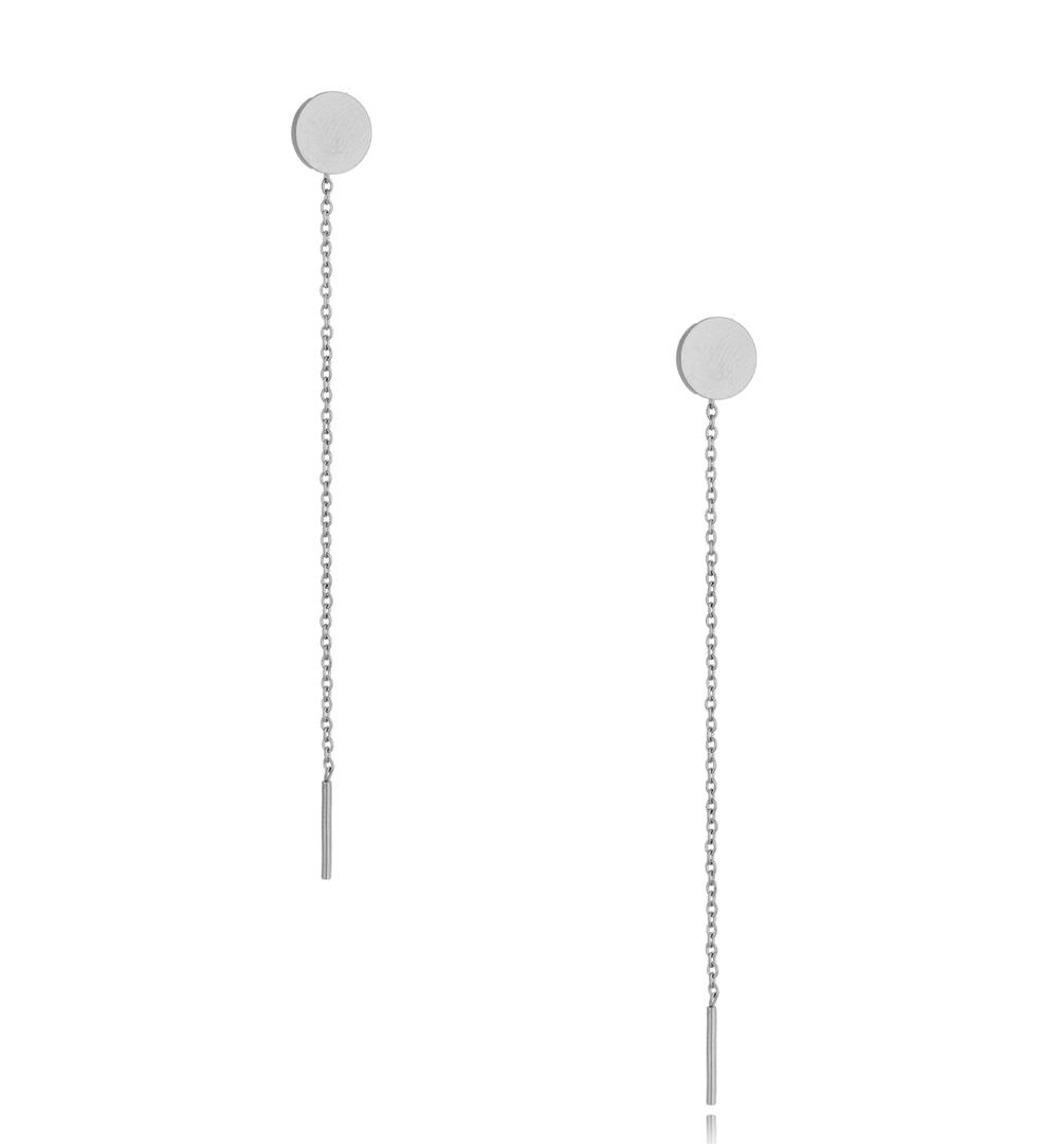 Kolczyki srebrne wiszące Long Circle KSA0304