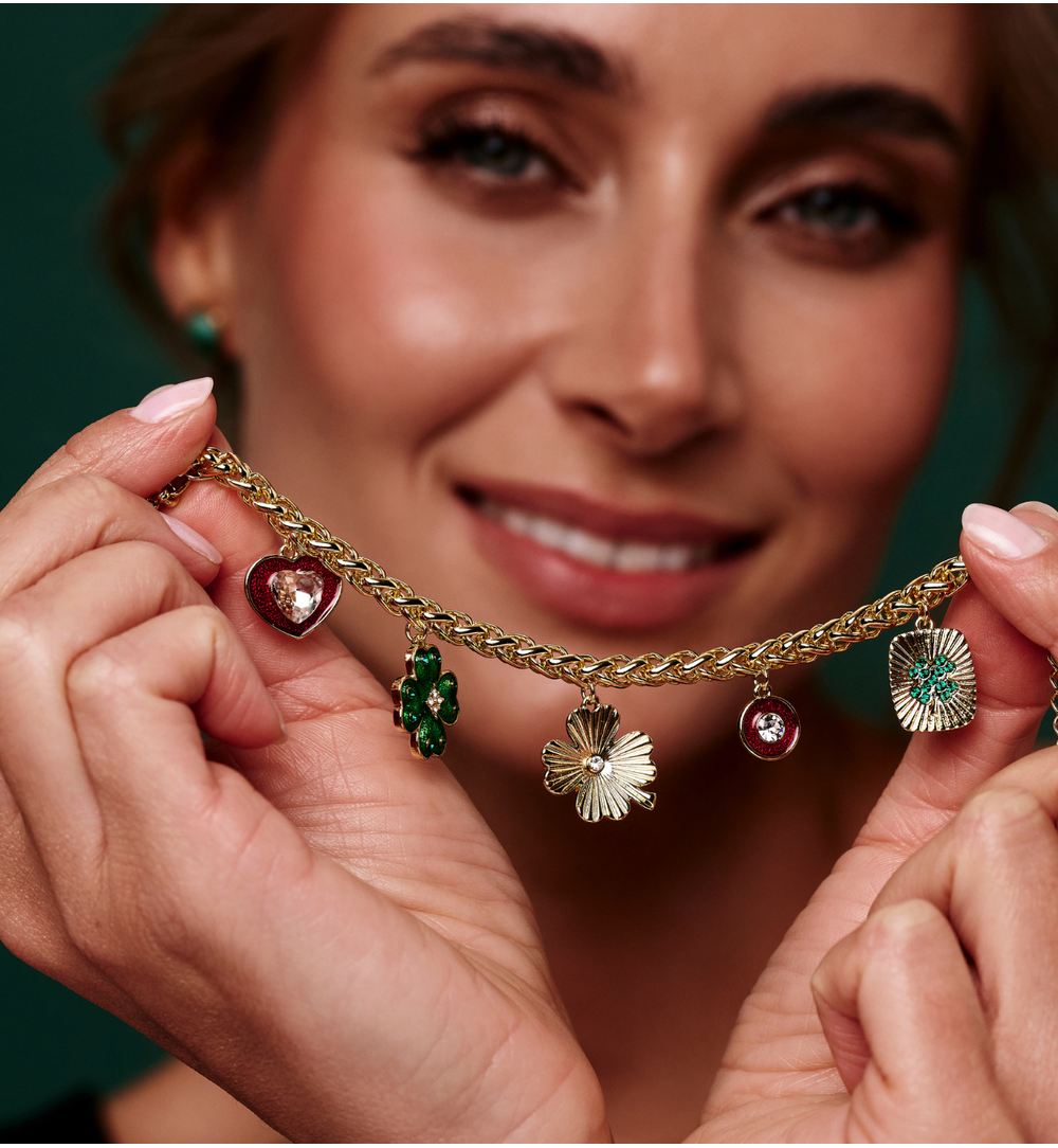 Bransoletka z koniczynkami złota BSS0272