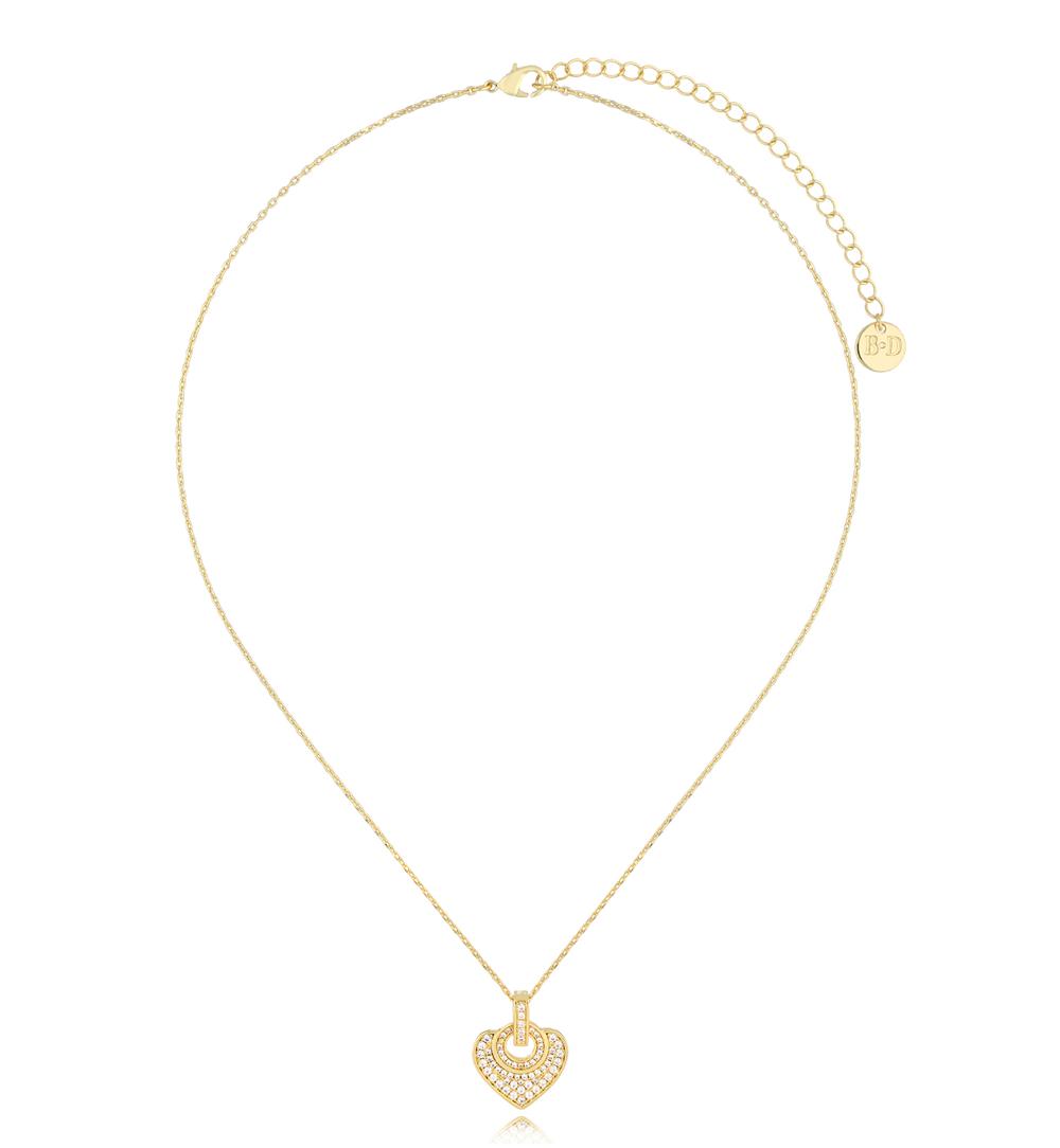 Naszyjnik złoty z sercem Glam Charms NS0291