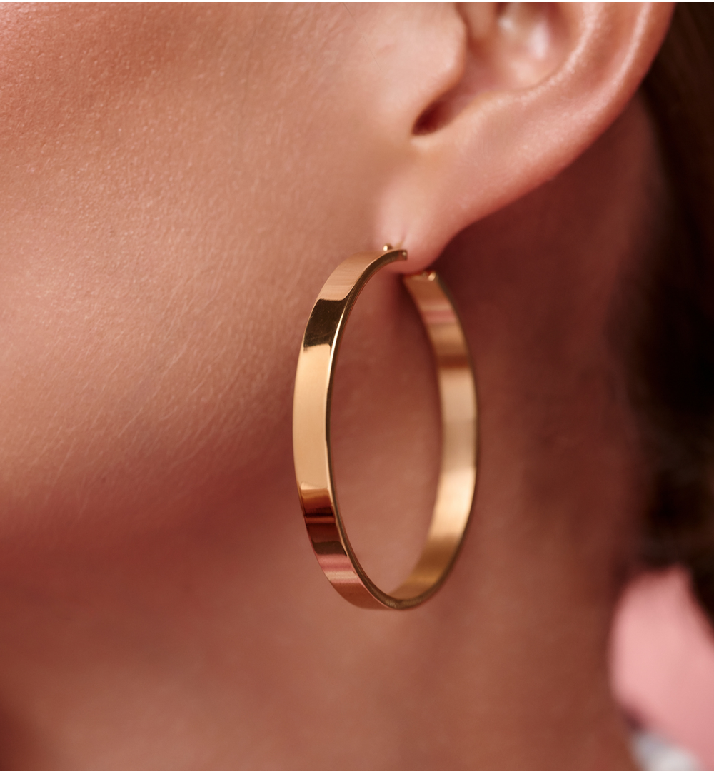 Kolczyki duże koła złocone KSY0447