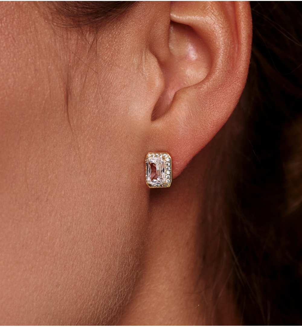 Kolczyki prostokątne z transparentnymi kryształami KSS2189