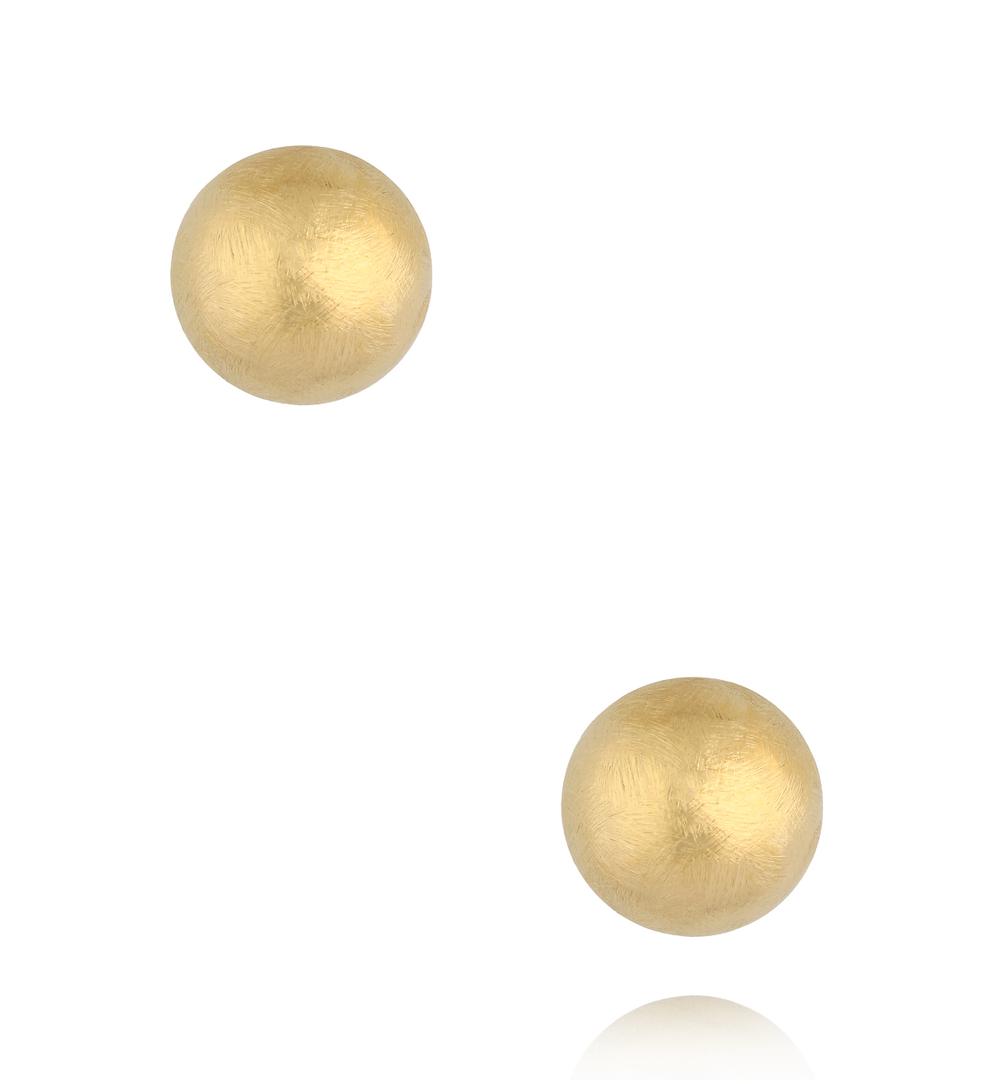 Kolczyki półkola złote matowe szczotkowane KSY0633