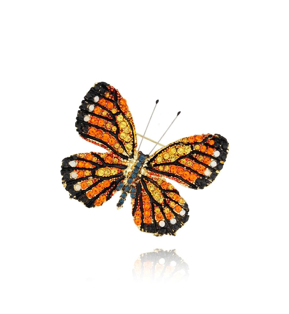 Broszka z kolorowym motylem Papillon BRPI0010