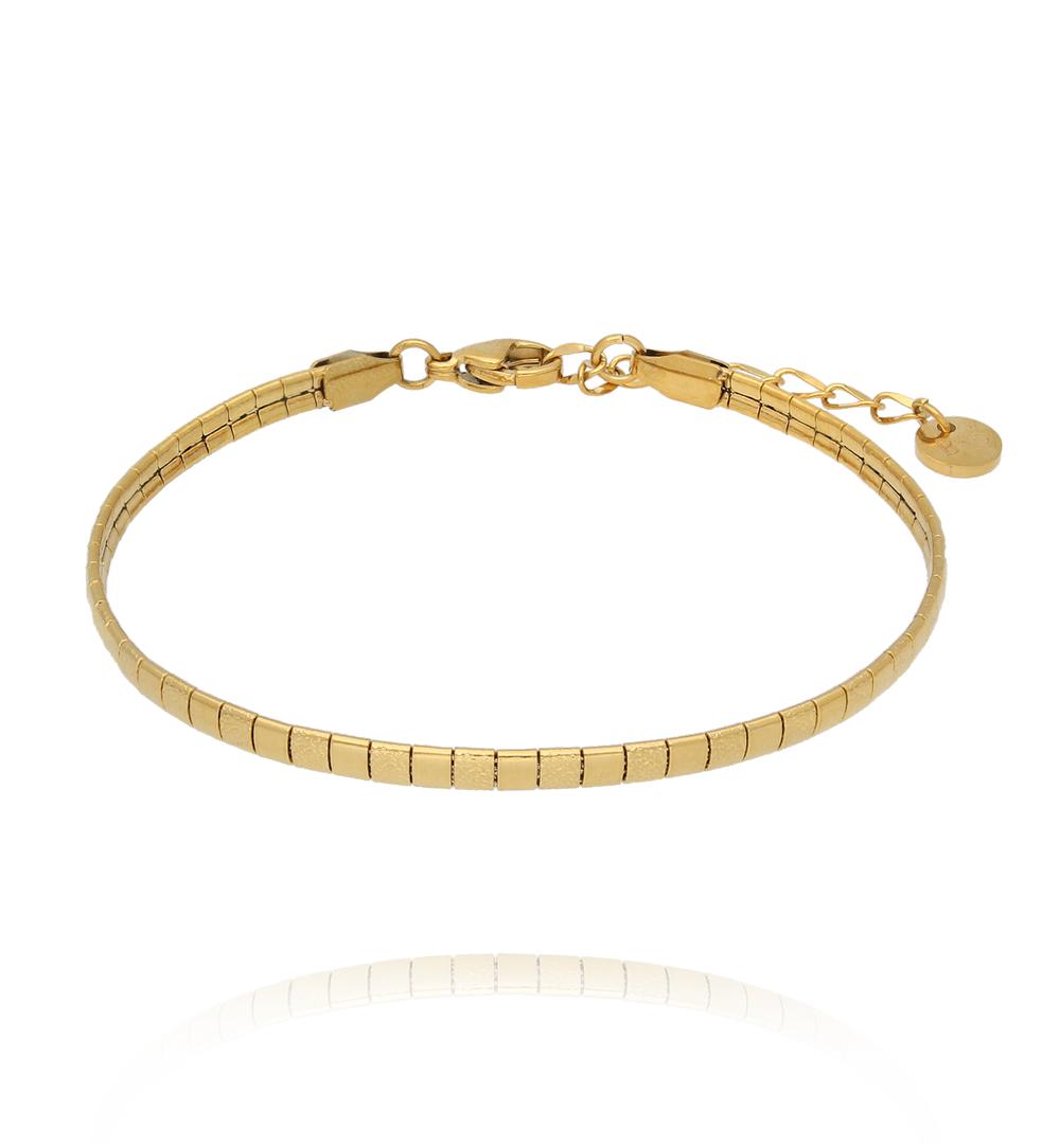 Delikatna złocona bransoletka typu żmijka BSY0407