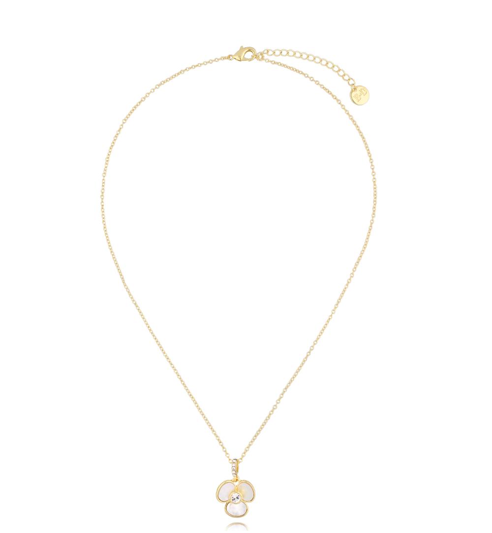 Naszyjnik złoty z kwiatkiem Glam Charms NS0251