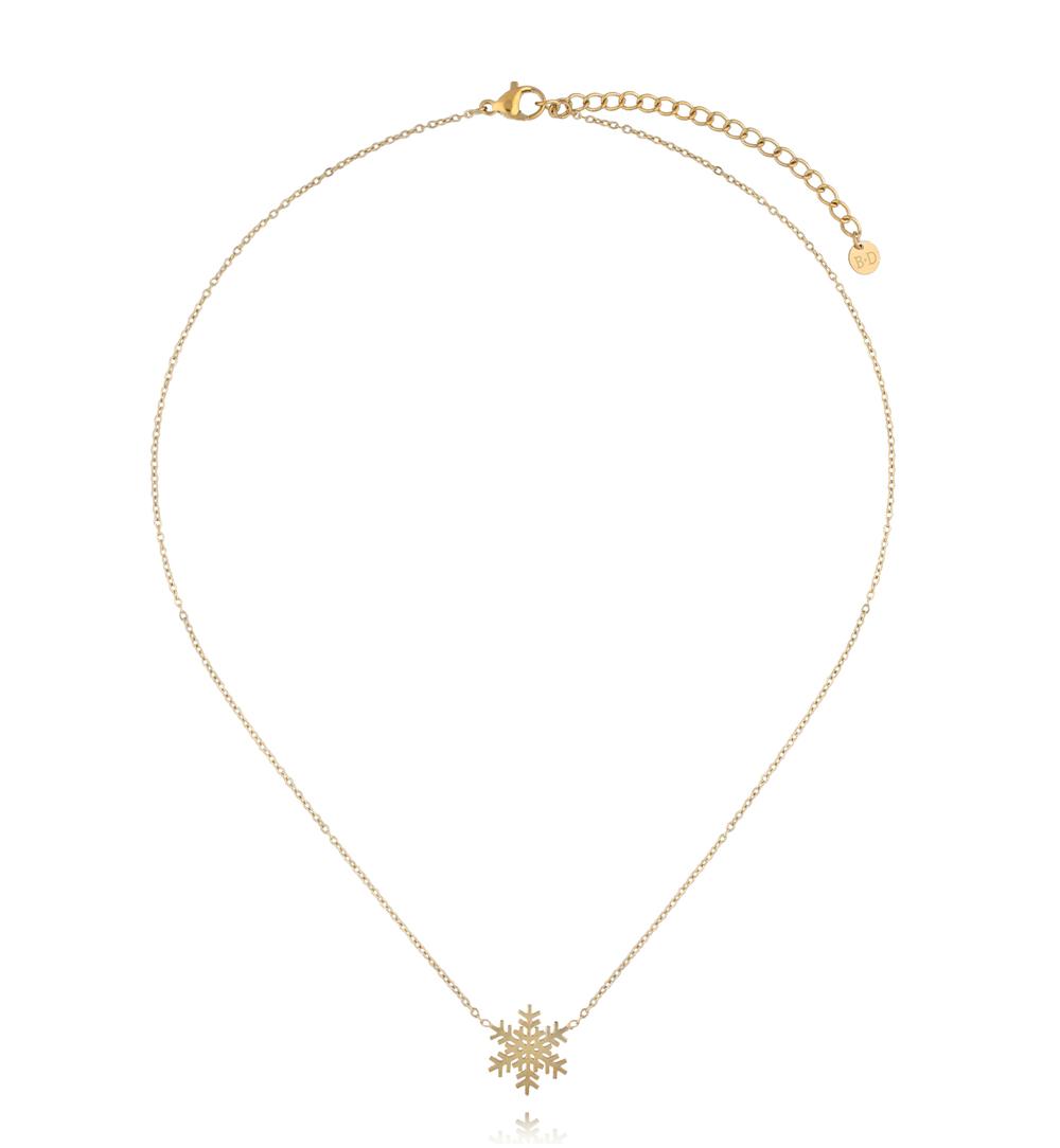Zestaw biżuterii złotej ze śnieżynkami ZN0084