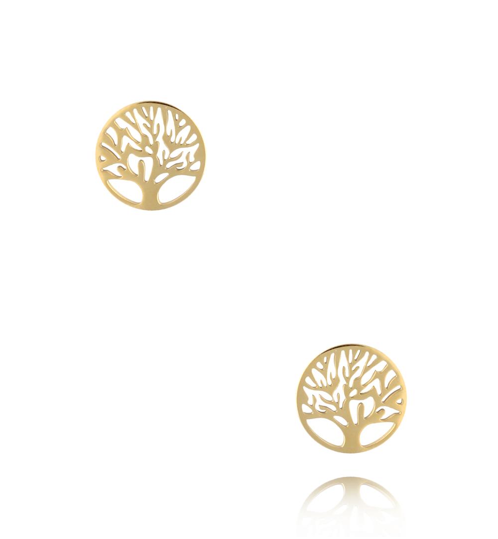 Kolczyki złote z drzewkiem Round Tree KSA1523