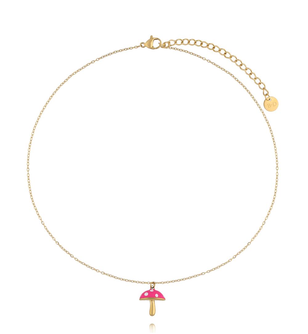 Zestaw biżuterii dla córki z różowymi muchomorkami ZN0216