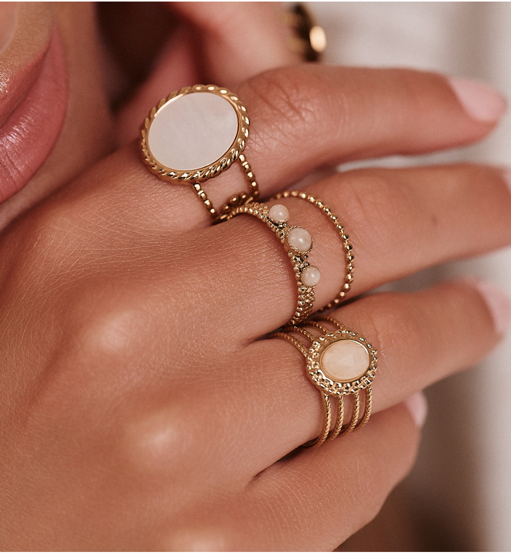 Pierścionek z jadeitami złoty PEA0049