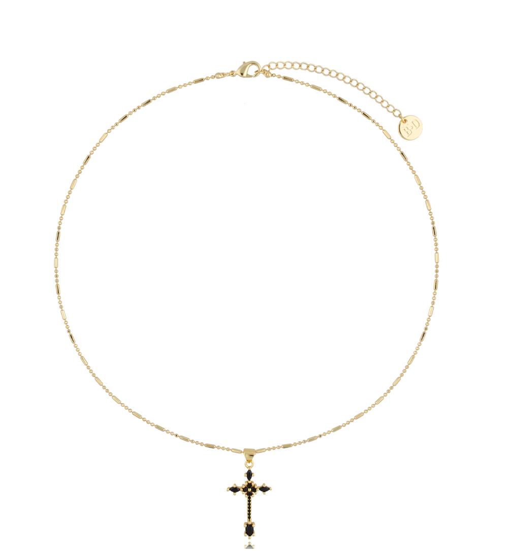 Naszyjnik z czarnym krzyżykiem Wenda NRG0385