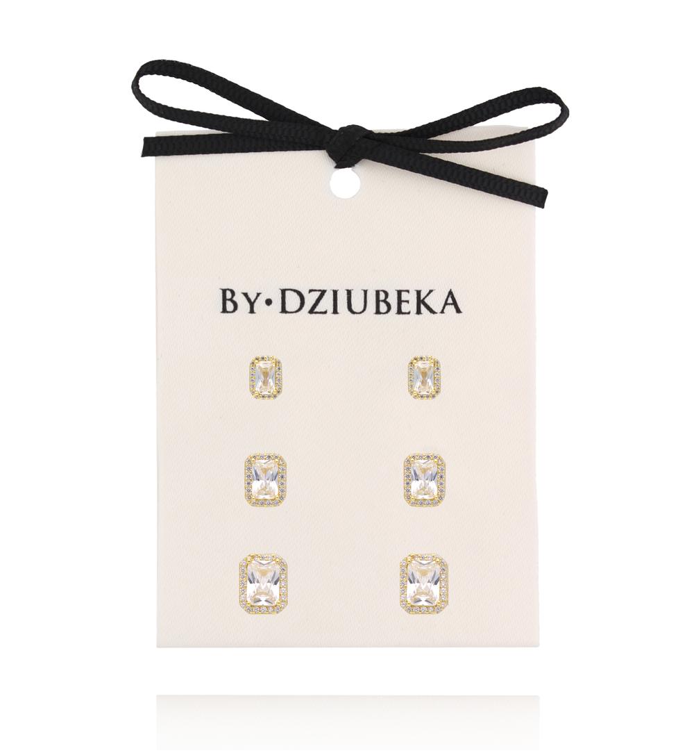 Zestaw kolczyków pozłacanych z cyrkoniami KLT0060