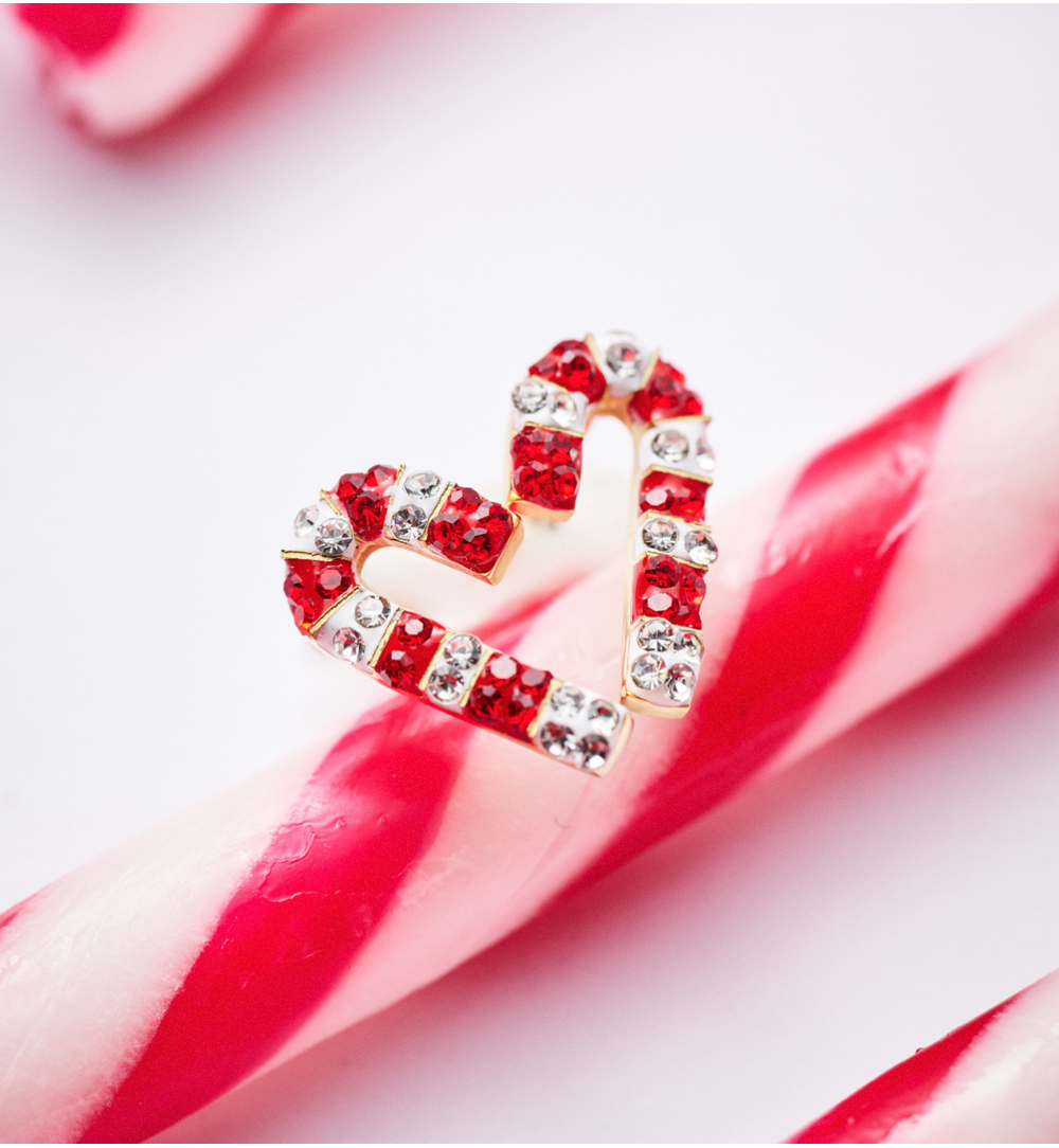 Kolczyki świąteczne czerwone laski KSA2333