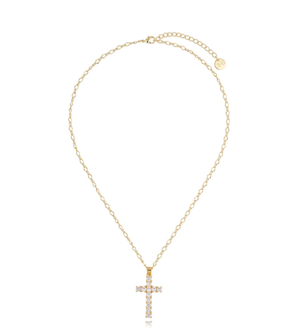 Naszyjnik z transparentnym krzyżykiem Madeline NRG0453