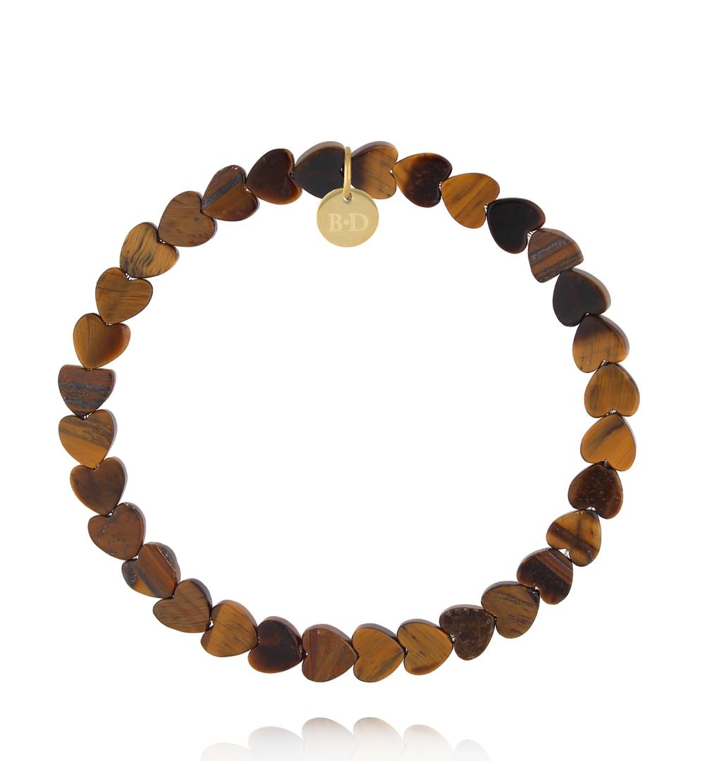 Bransoletka z sercami- tygrysie oko BTW3738