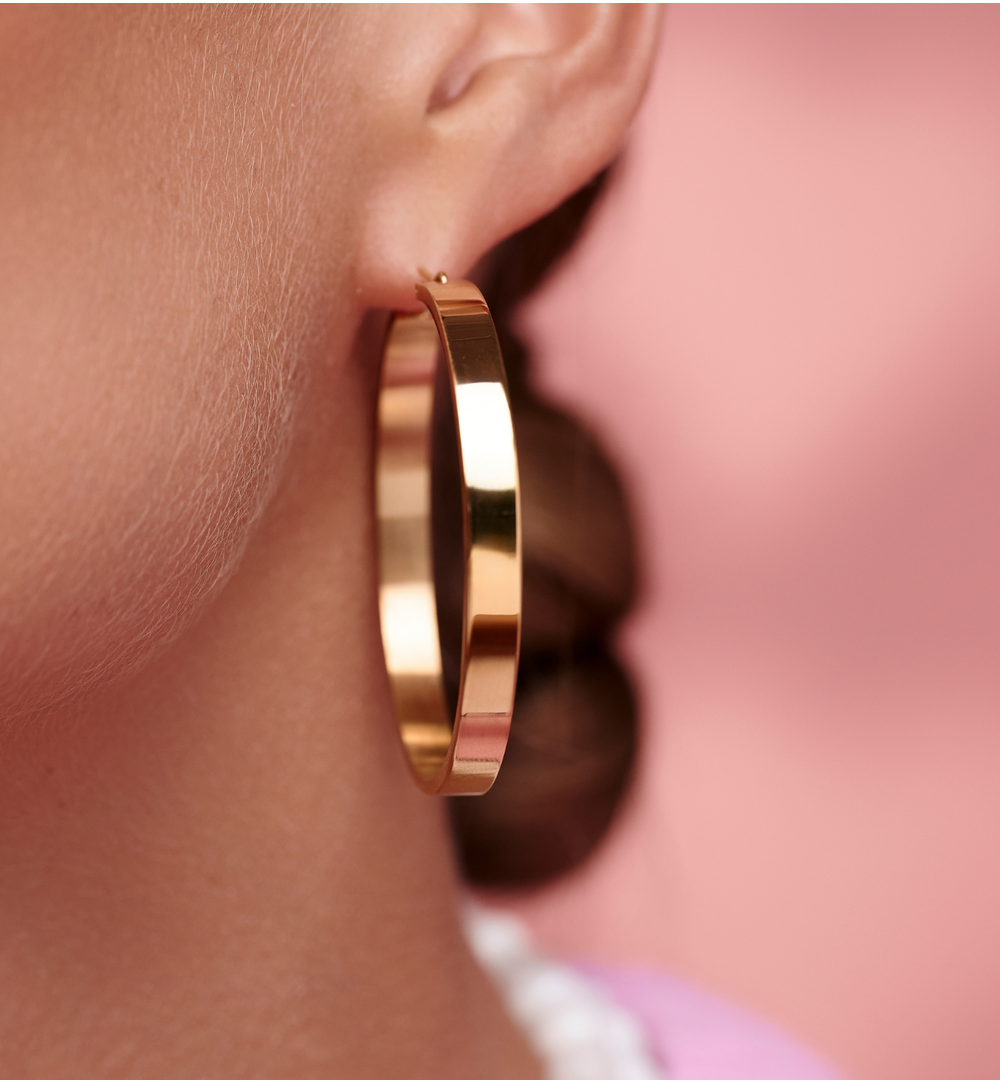 Kolczyki duże koła złocone KSY0447