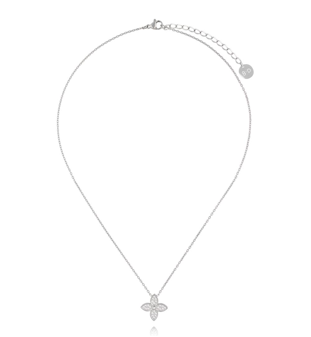 Naszyjnik z koniczynką srebrny NSY0411