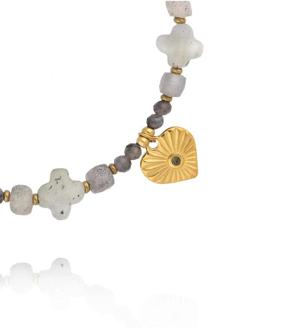 Bransoletka z labradorami i złotym sercem BTW3555