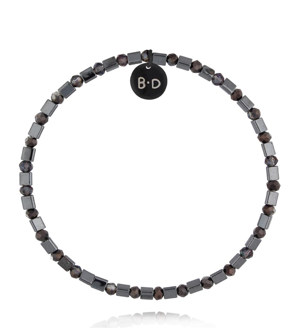 Bransoletka z hematytów i szklanych kryształków BTW3644
