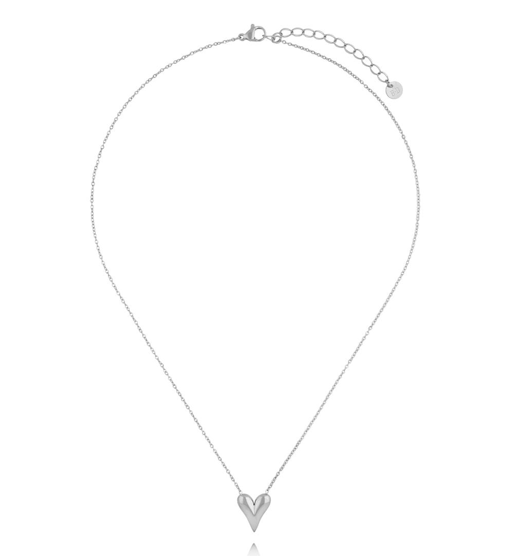 Naszyjnik z sercem ze stali szlachetnej srebrny NSY0936