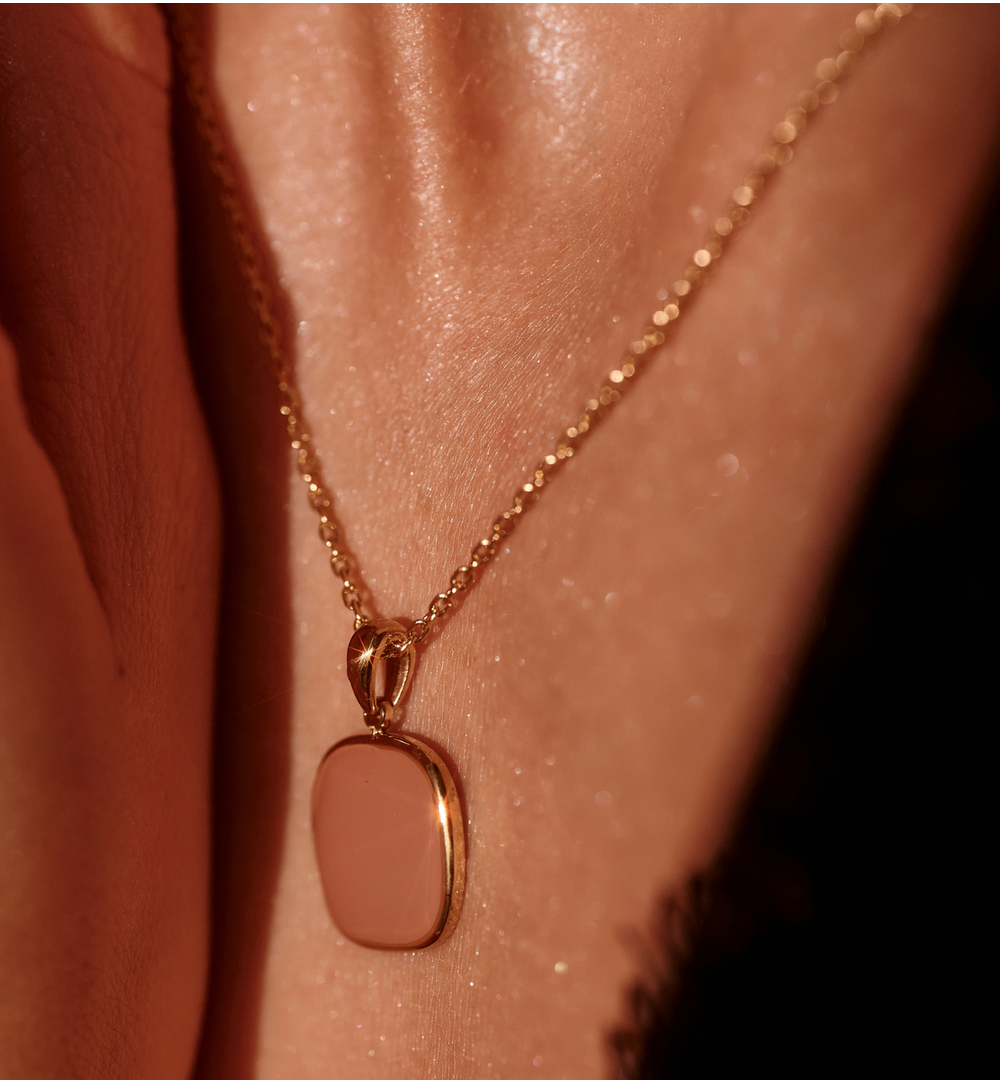 Zestaw biżuterii z karmelową emalią ZN0079