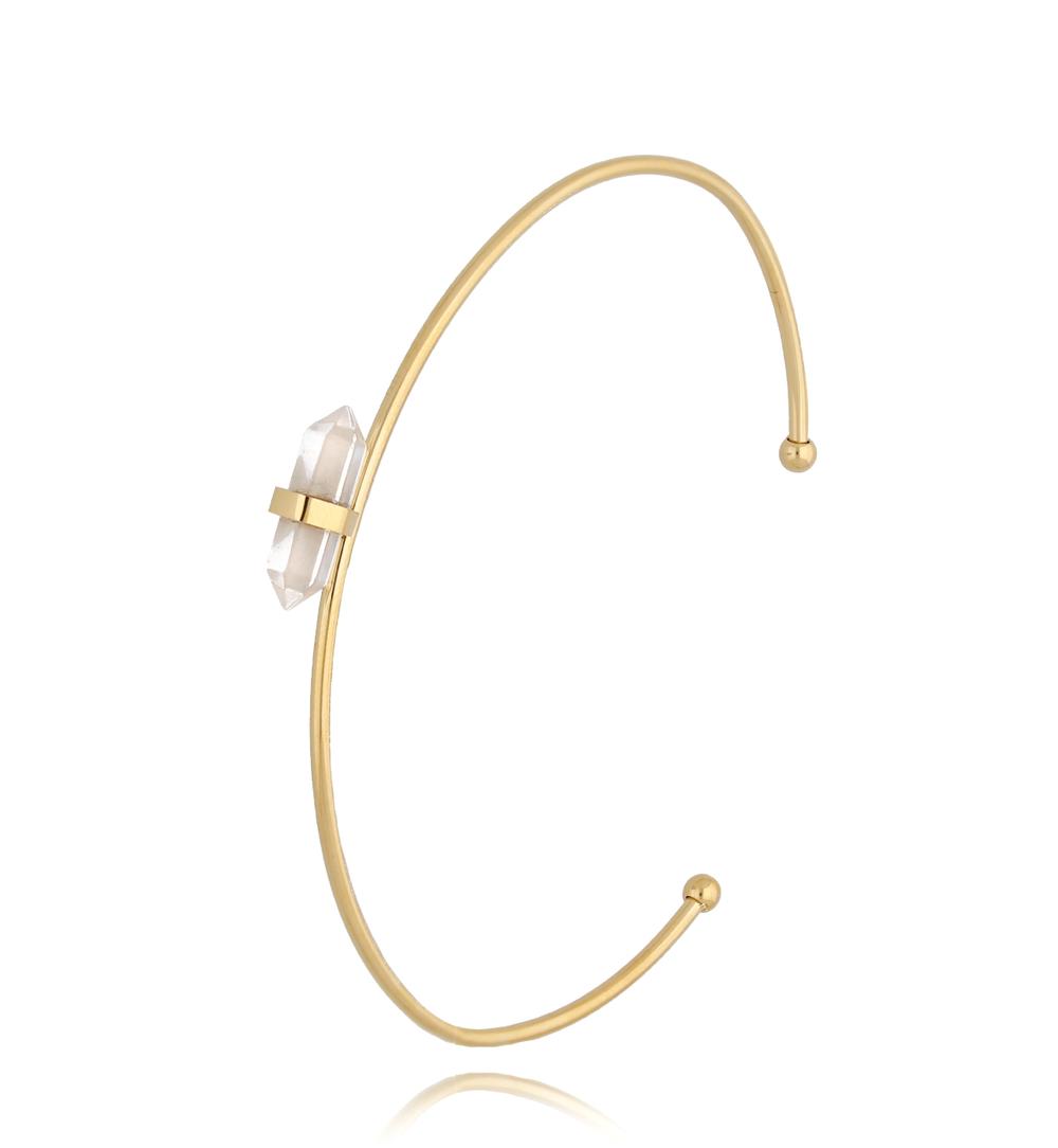 Bransoletka obręcz z kryształem górskim Shelly BLB0161