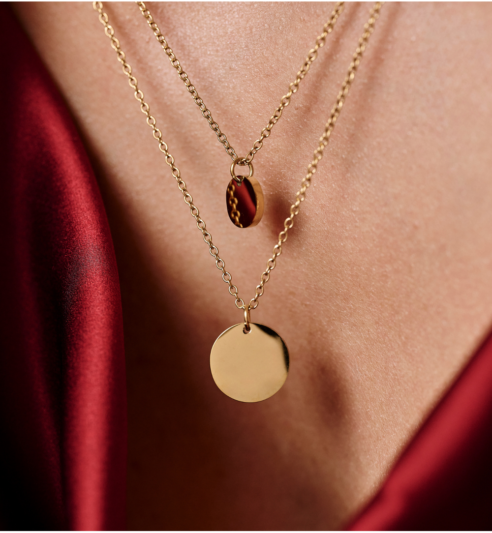 Naszyjnik złoty z dyskami French Girl NSA0794