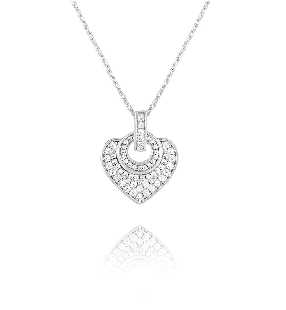 Naszyjnik srebrny z sercem Glam Charms NS0290