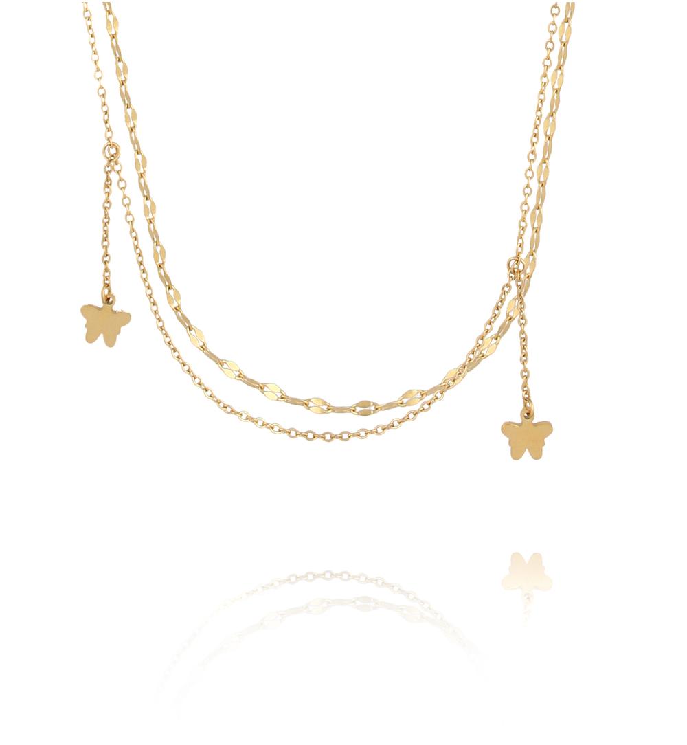 Naszyjnik na brzuch Body Chain z motylkami NSY0598