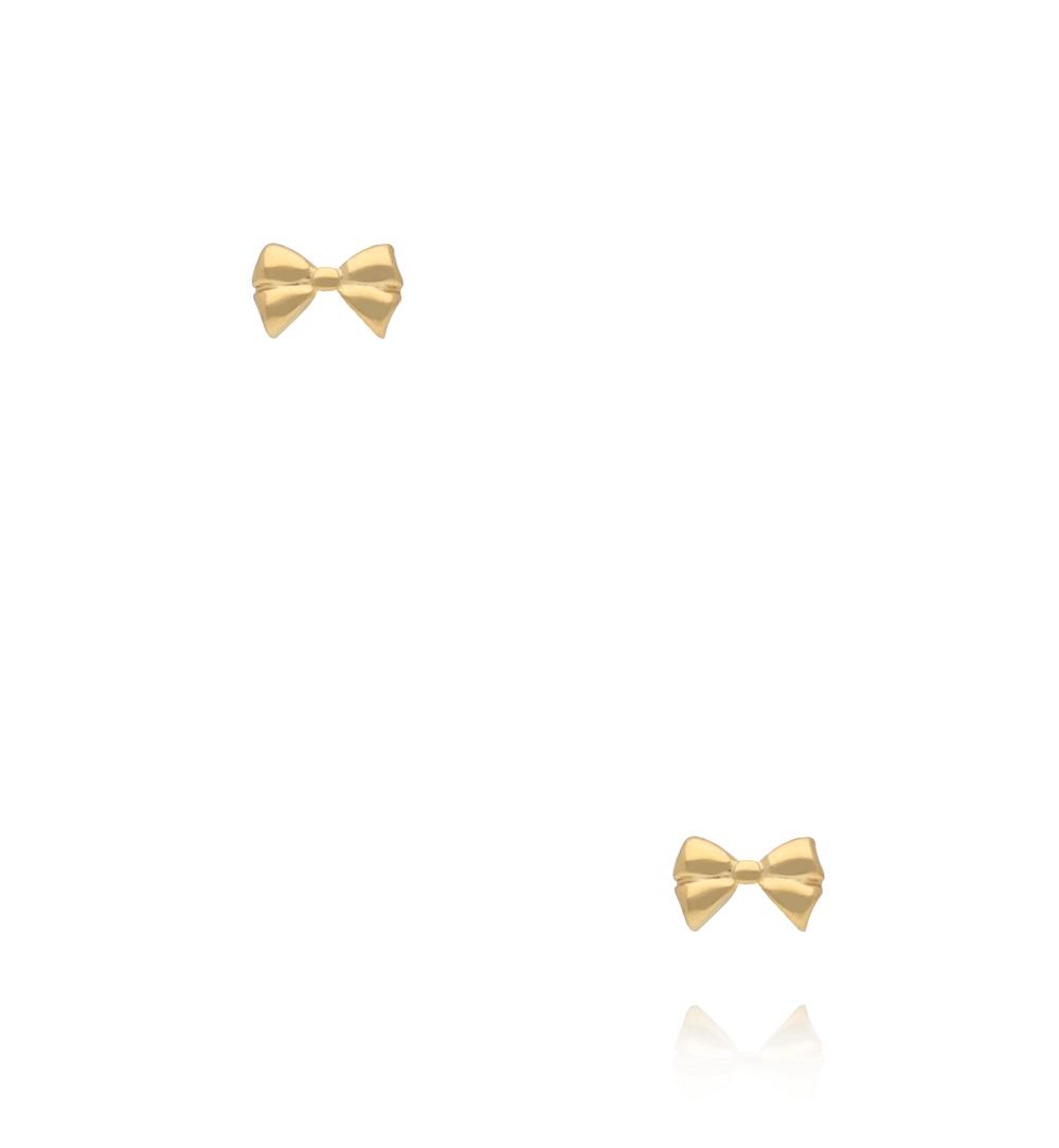 Kolczyki wkrętki w kształcie kokardki złote KSY0629