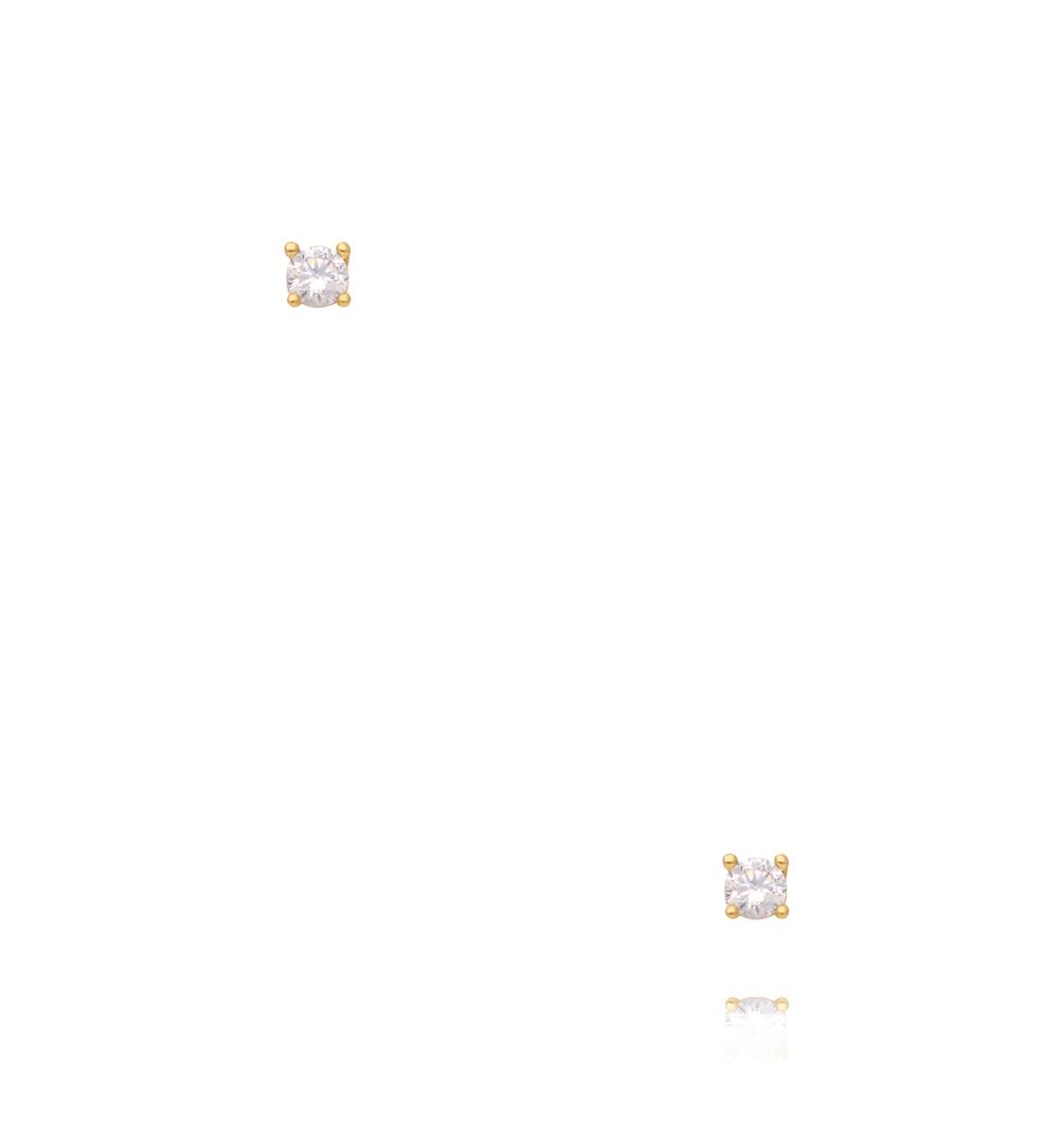 Zestaw kolczyków złoconych z niebieskim kamieniem, czernią i cyrkoniami KMB0003