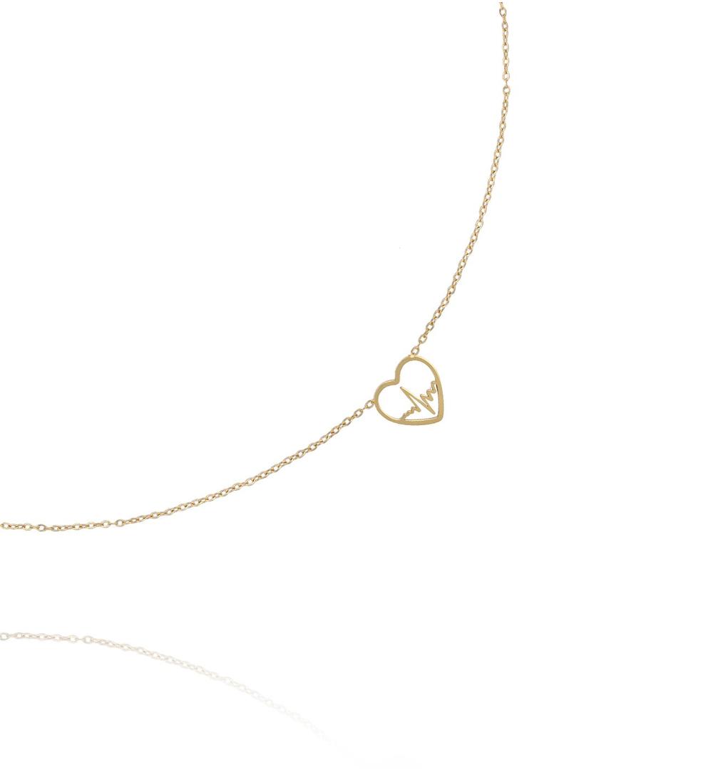 Naszyjnik serce z linią życia złote NSY0783