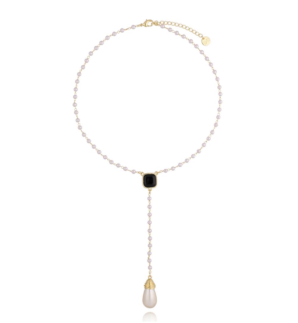 Naszyjnik z pereł  z soplem NPE0057