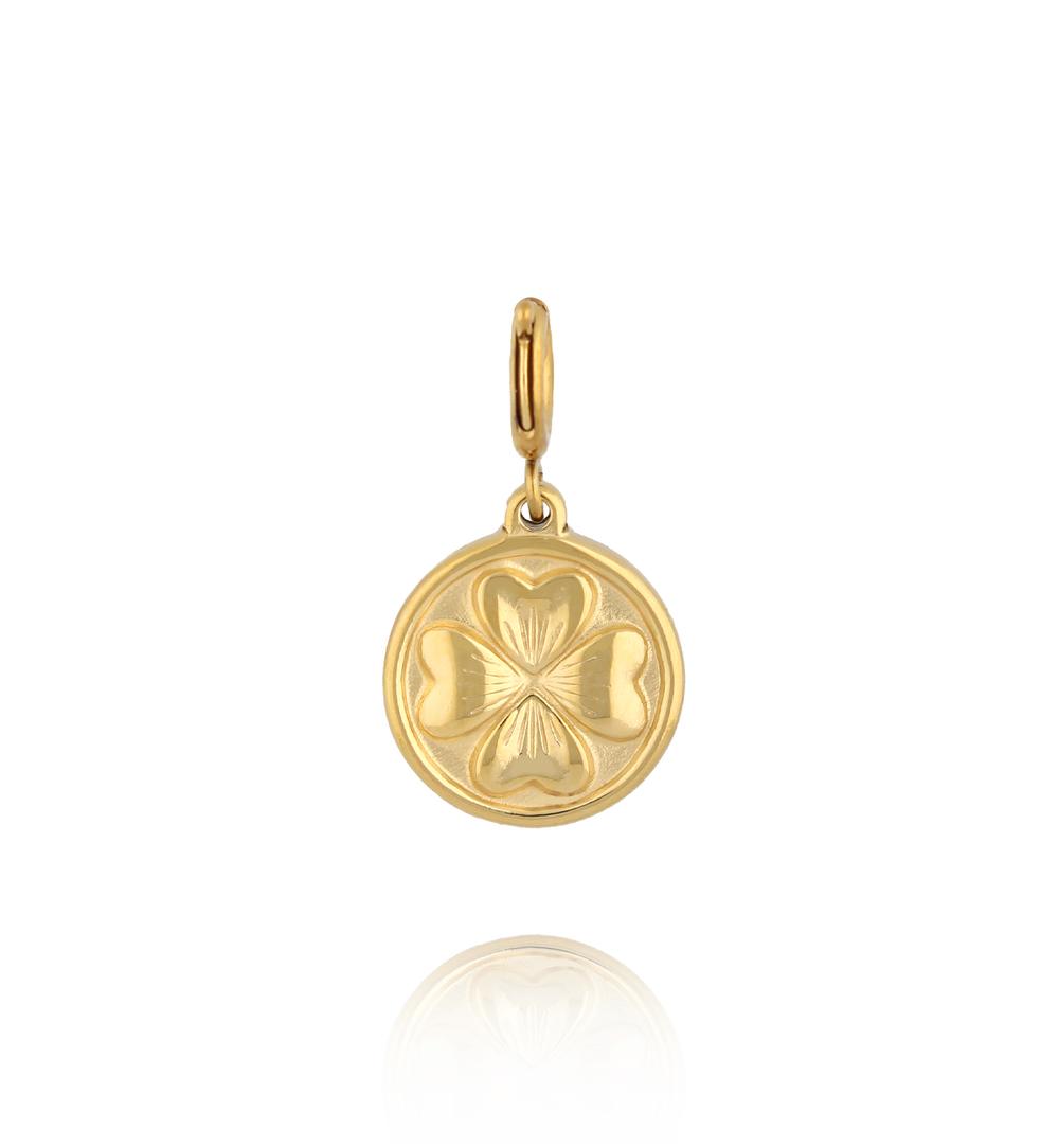 Charms złoty medalion z koniczynką CHA0041