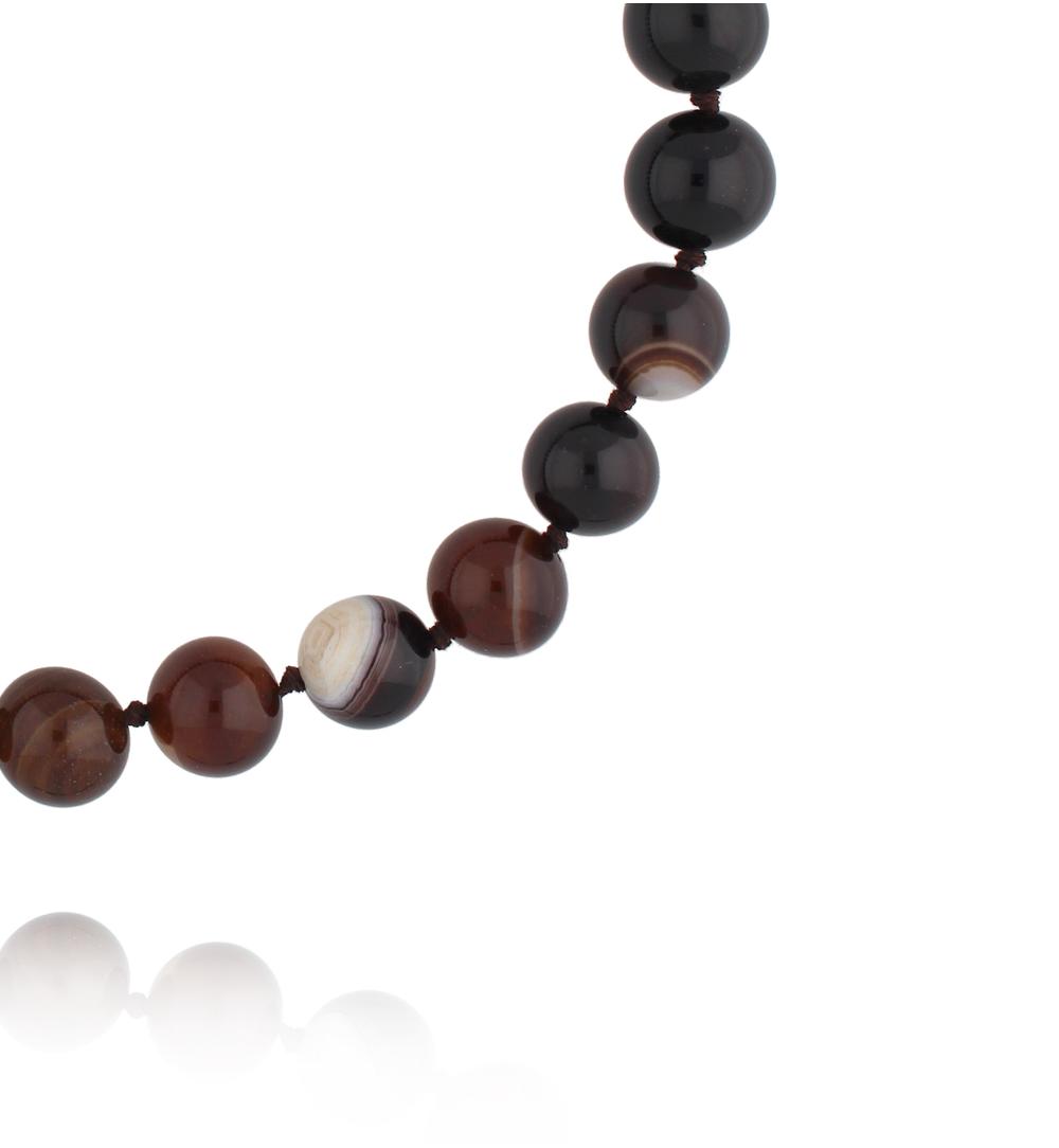 Naszyjnik z brązowego agatu NPA1533