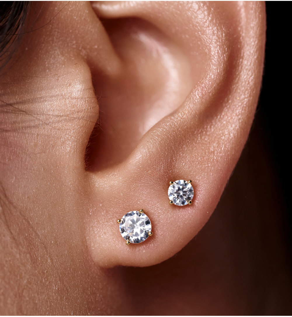 Zestaw kolczyków pozłacanych z cyrkoniami KLT0050