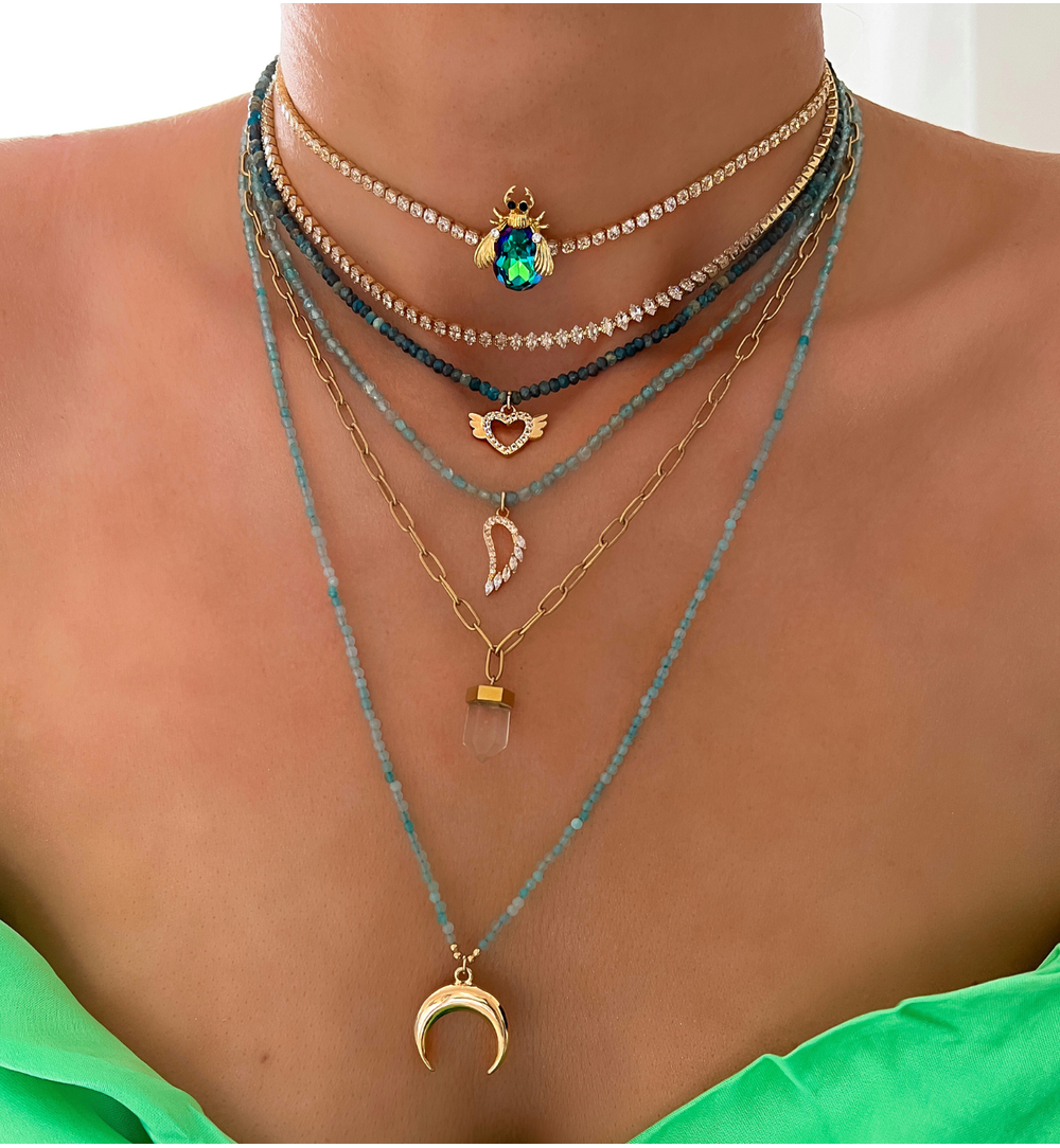 Naszyjnik choker tenisowy z kryształkami Don't Wanna Sleep NS0109