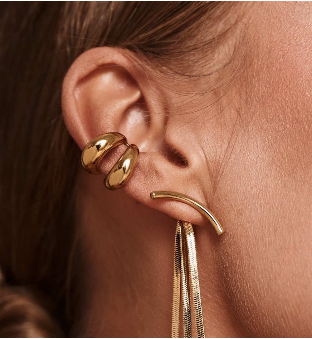 Nausznice złote podwójne KSY0467