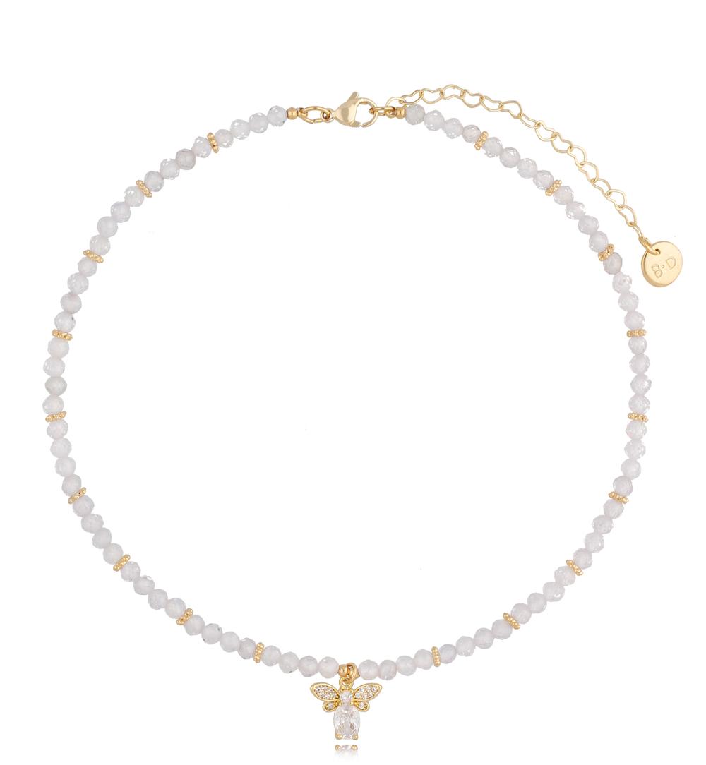 Naszyjnik z cyrkonią i motylkiem Rosalie II NTW0660