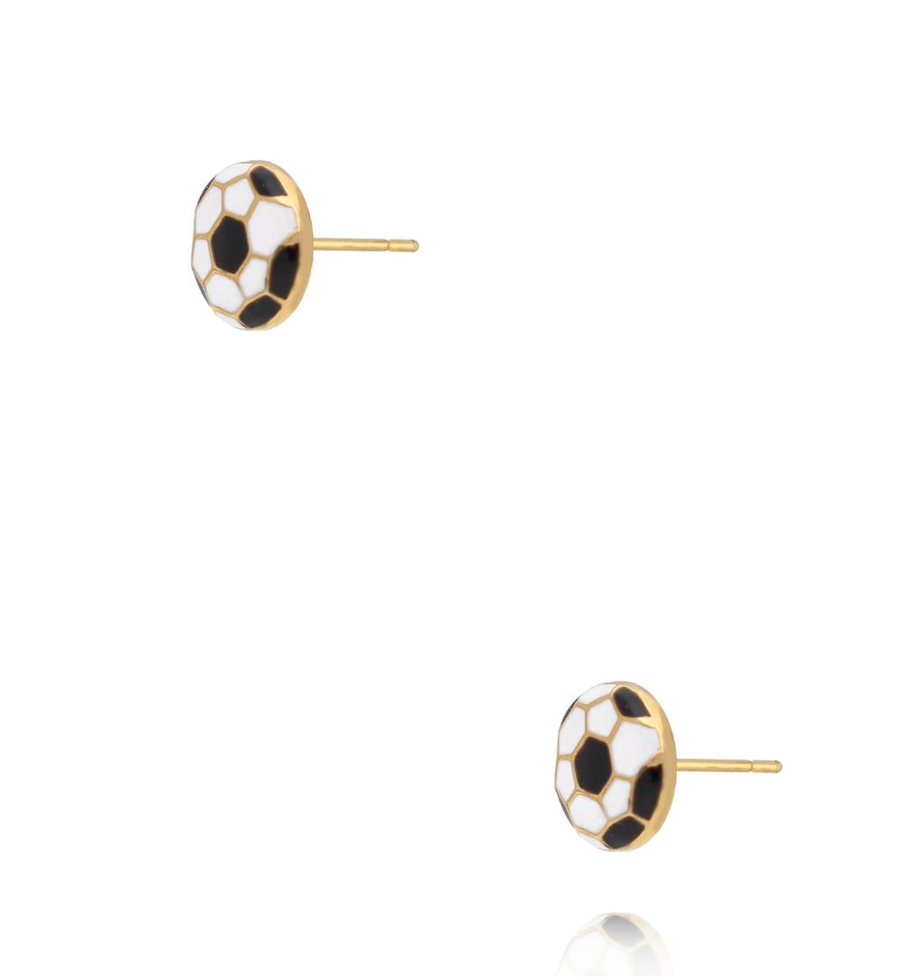 Kolczyki piłki futbolowe z emalią KSY0680