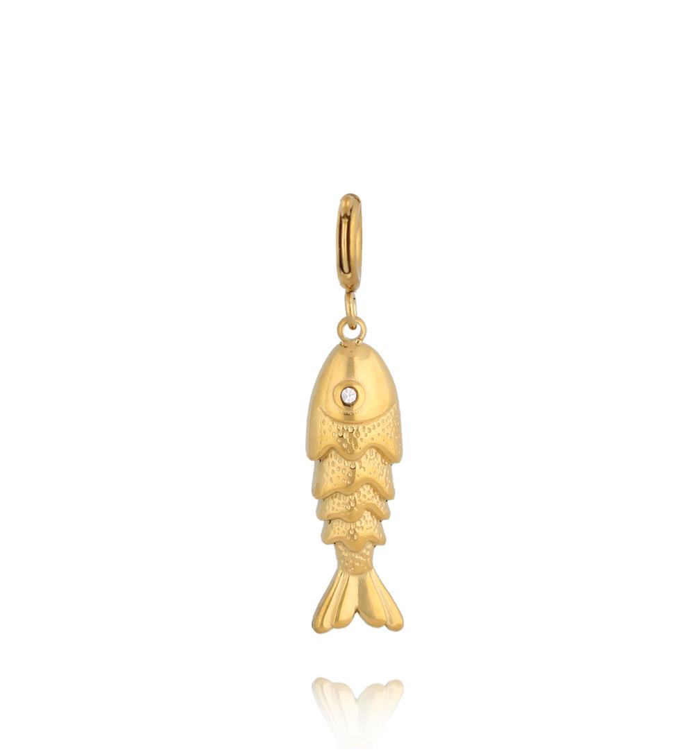 Charms złota rybka z cyrkonią CHA0110