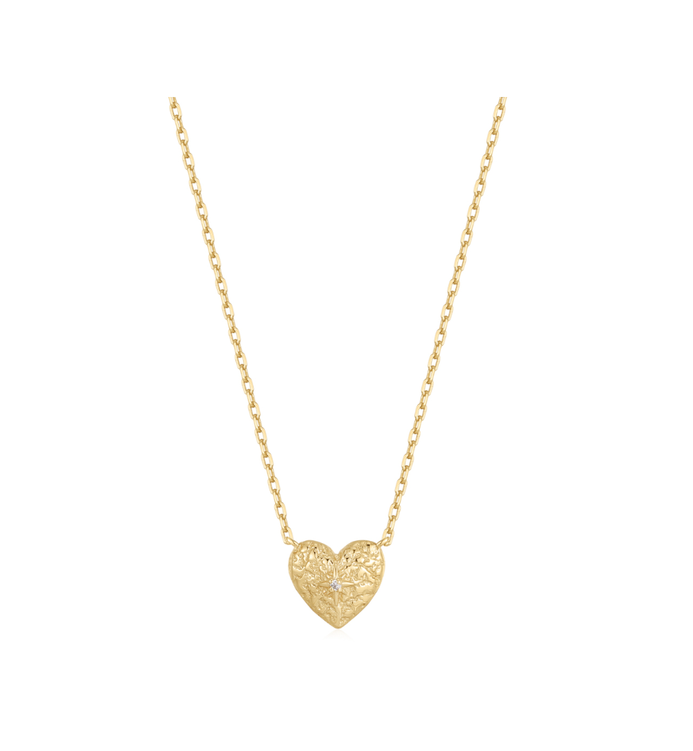 Naszyjnik złoty z sercem Wanderlust Gems NFA0039