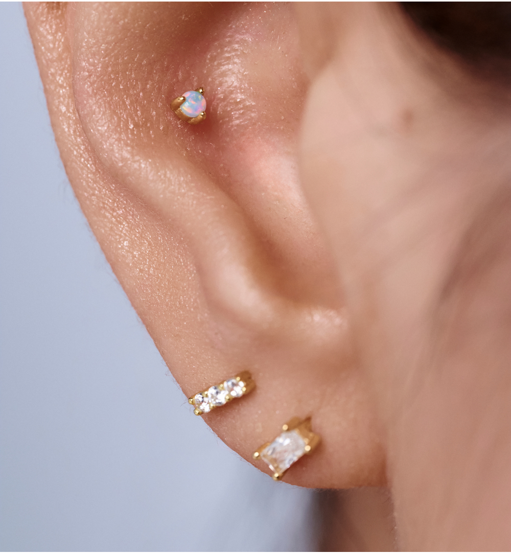 Zestaw kolczyków pozłacanych z cyrkoniami KLT0053