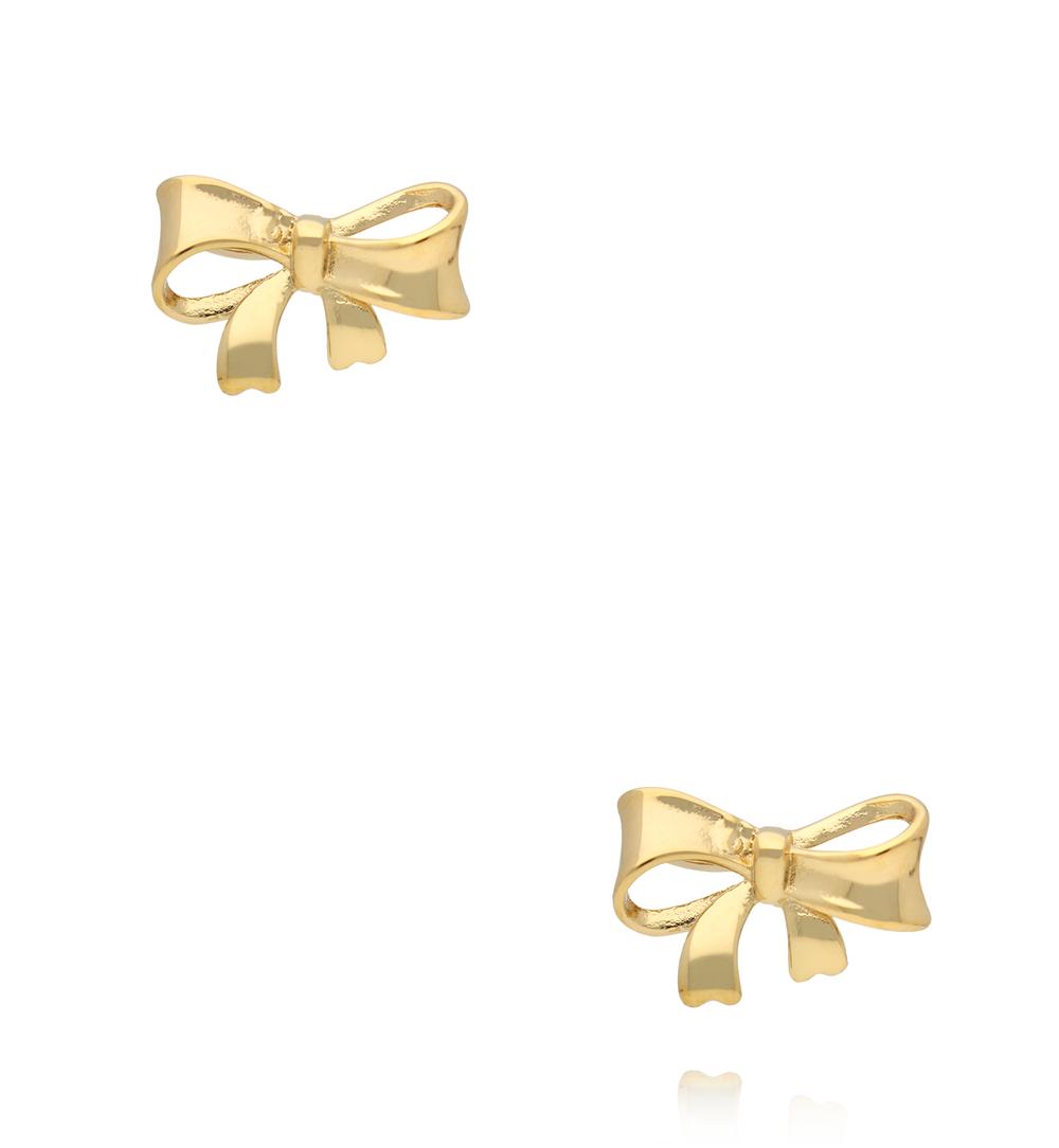 Kolczyki złocone w kształcie kokardki KSY0586