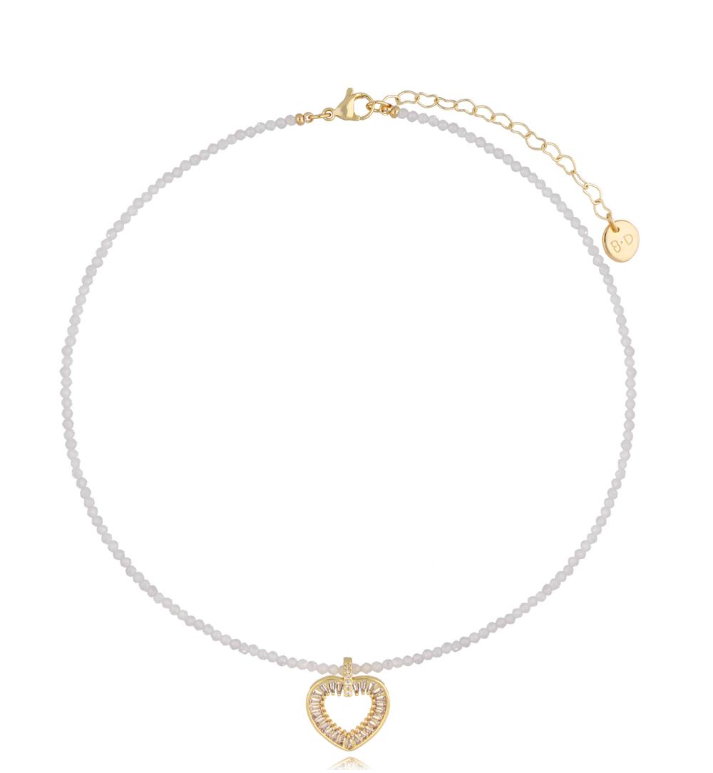 Naszyjnik z cyrkoniami i sercem Wholesome Love NTW0919