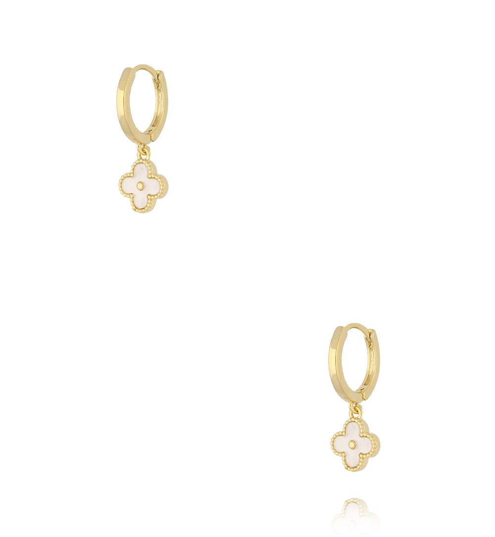 Zestaw złoconych kolczyków z koniczynkami KMB0072