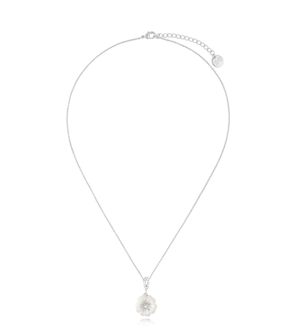 Naszyjnik srebrny z kwiatuszkiem Glam Charms NS0245
