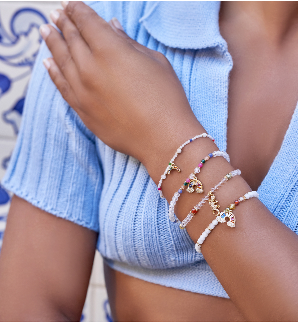 Bransoletka z kamieniami księżycowymi i tęczą Carvoeiro BTW1341