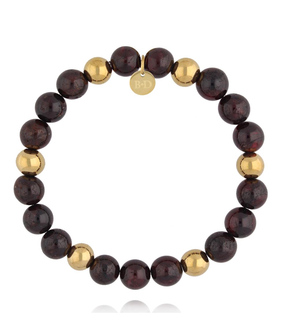 Bransoletka z naturalnych kamieni granatu BPA0628