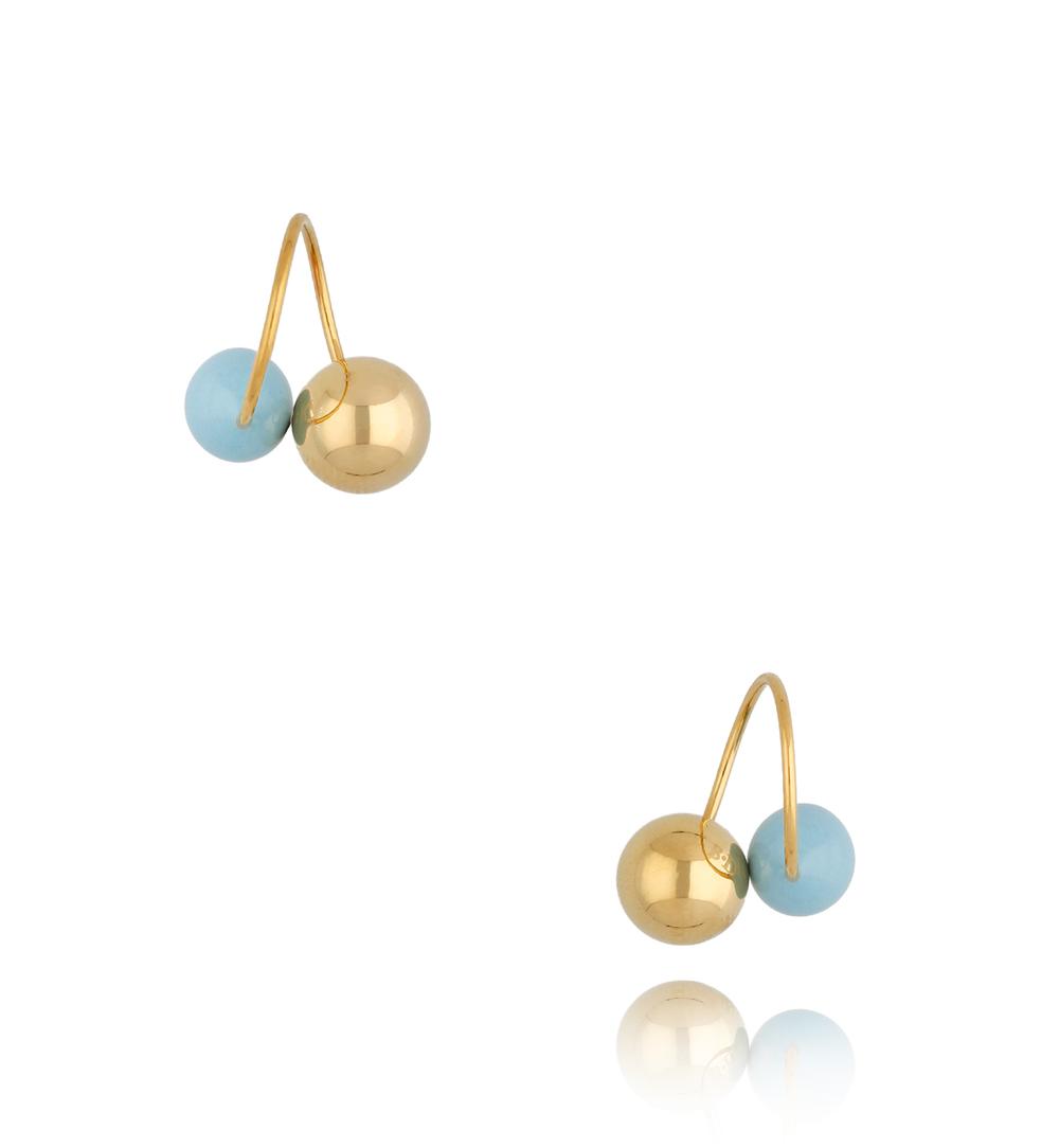 Kolczyki z kulkami i niebieską emalią Enamel Balls KSA0787