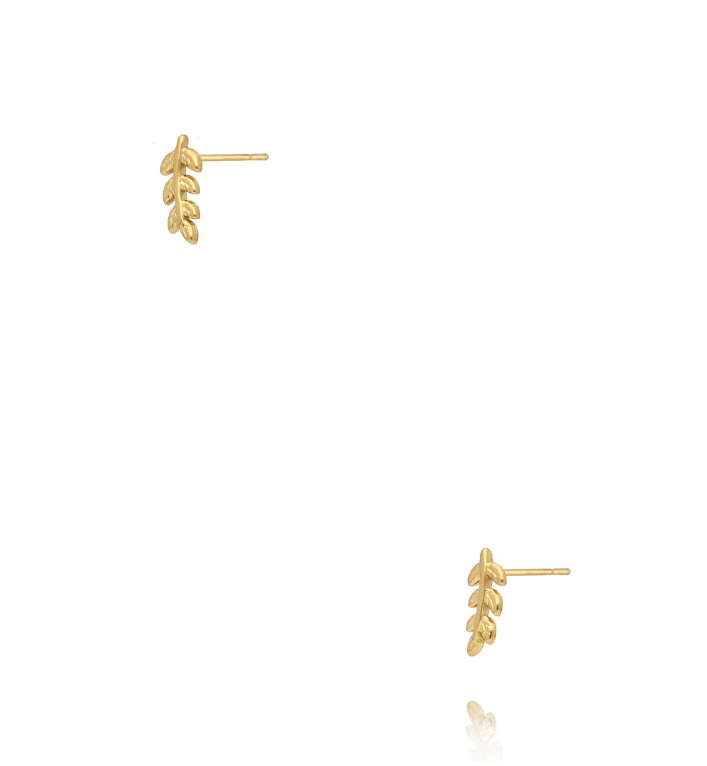 Kolczyki z listkiem – złocone KSY0574